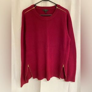 J.Crew maroon zipper detail wool sweater